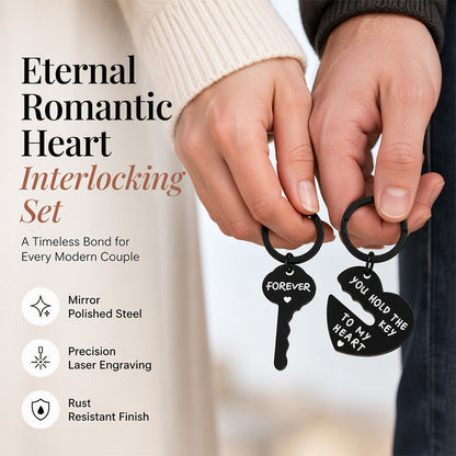 🔥1 kopen, 1 gratis – in totaal 2 stuks🎁❤️ Interlocking Heart and Key Keychain Set for Couples