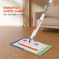 🧹 Hands-Free Cloth Clip Flat Mop with a 360° Swivel Head