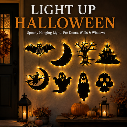 👻 Hanging Halloween Silhouette Lights for Windows, Doors & Walls
