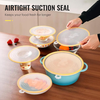 🥗 Airtight Silicone Food Cover for Bowls, Plates & Leftovers