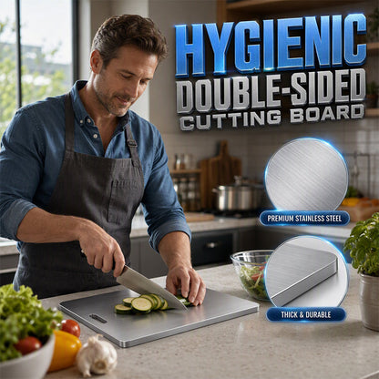 🔪 Stainless Steel Double-Sided Cutting Board
