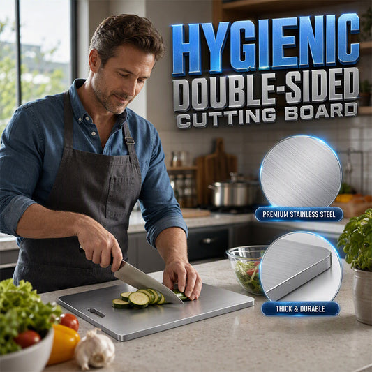 🔪 Stainless Steel Double-Sided Cutting Board