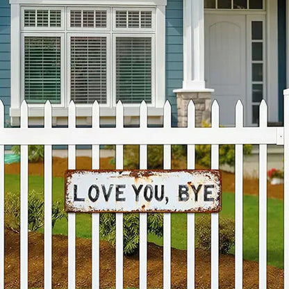 👋 “Love You, Bye” Rustic Metal Wall Sign