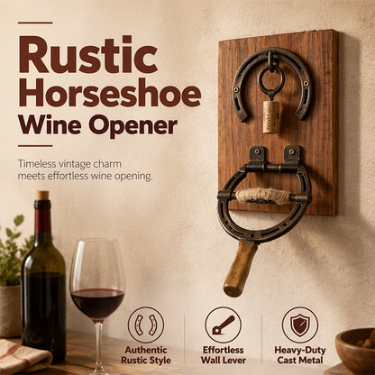 🍷 Vintage Wall-Mounted Horseshoe Wine Opener