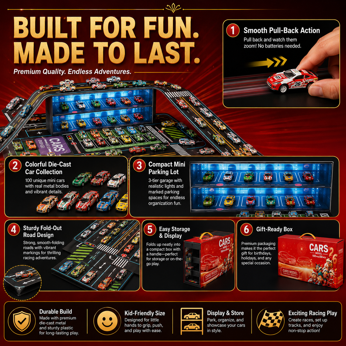 Foldable Toy Car Garage Playset – product image