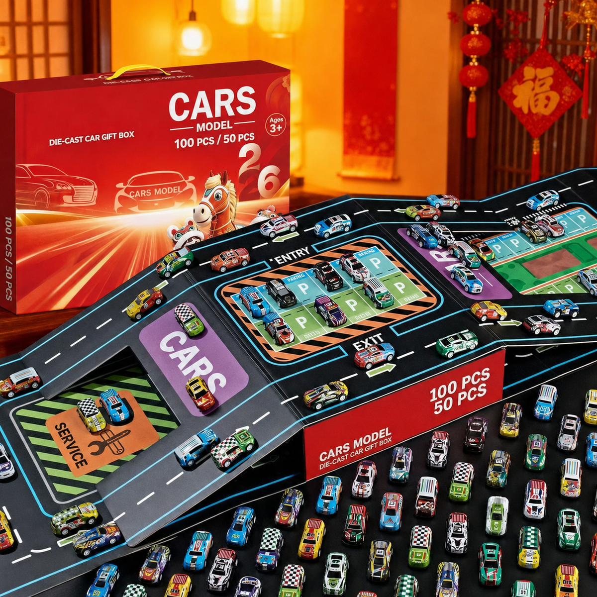 Foldable Toy Car Garage Playset – product image