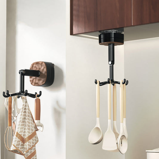 🪝360° Rotating Duty Hooks Kitchen Utensil Holder