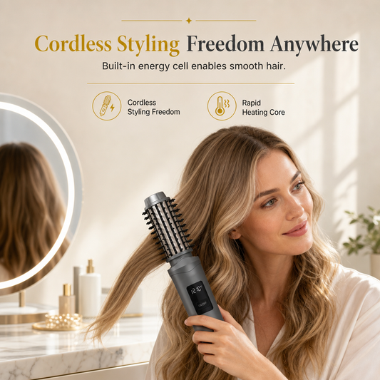 💇 Cordless Straightening and Curling Hair Brush