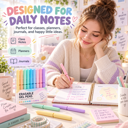 9 Colors Erasable Gel Pen Set