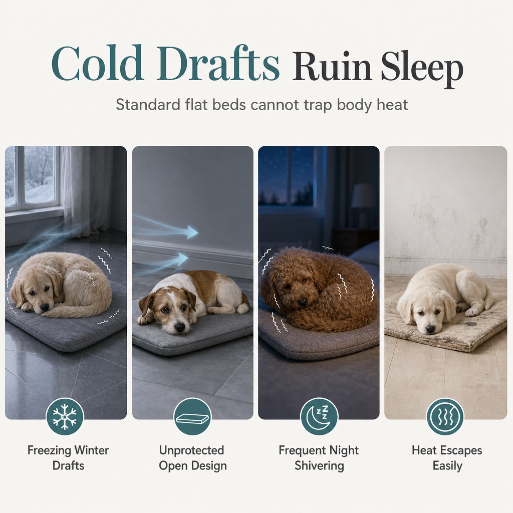 Semi-Enclosed Plush Pet Bed – product image