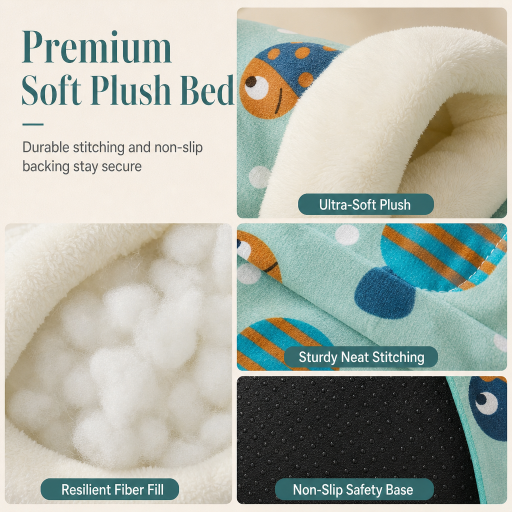 Semi-Enclosed Plush Pet Bed – product image
