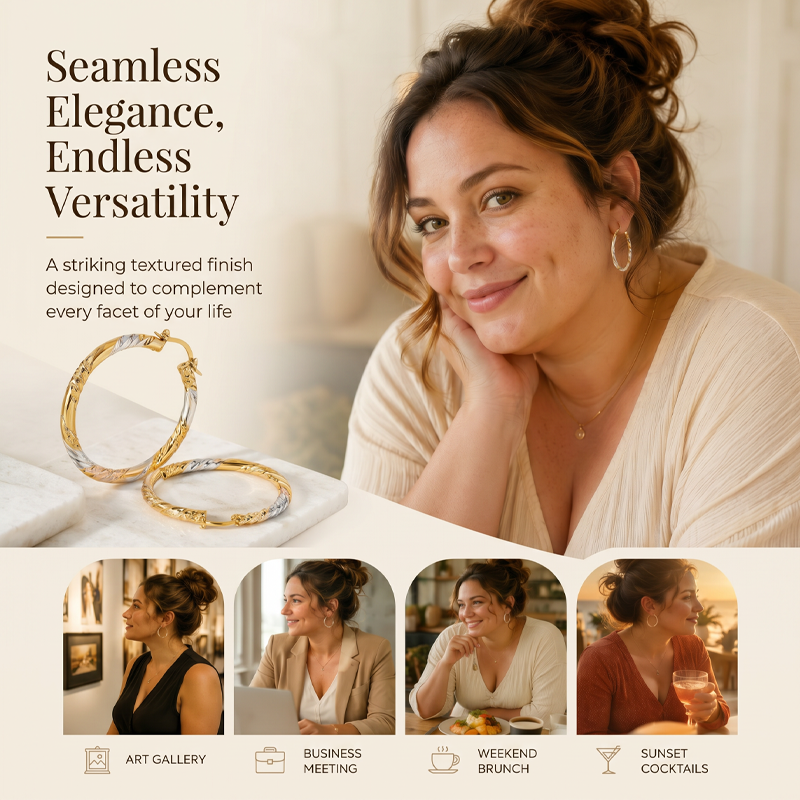 Elegant Twisted Hoop Earrings – product image