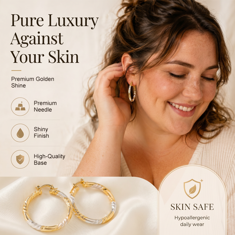 Elegant Twisted Hoop Earrings – product image
