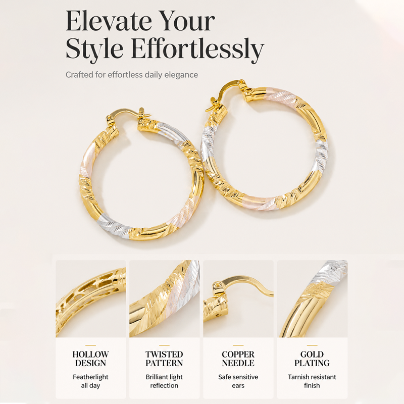 Elegant Twisted Hoop Earrings – product image