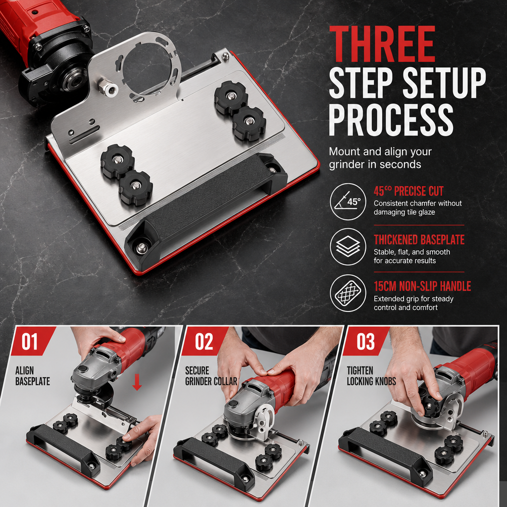 Tile Chamfering Guide for Angle Grinders – product image