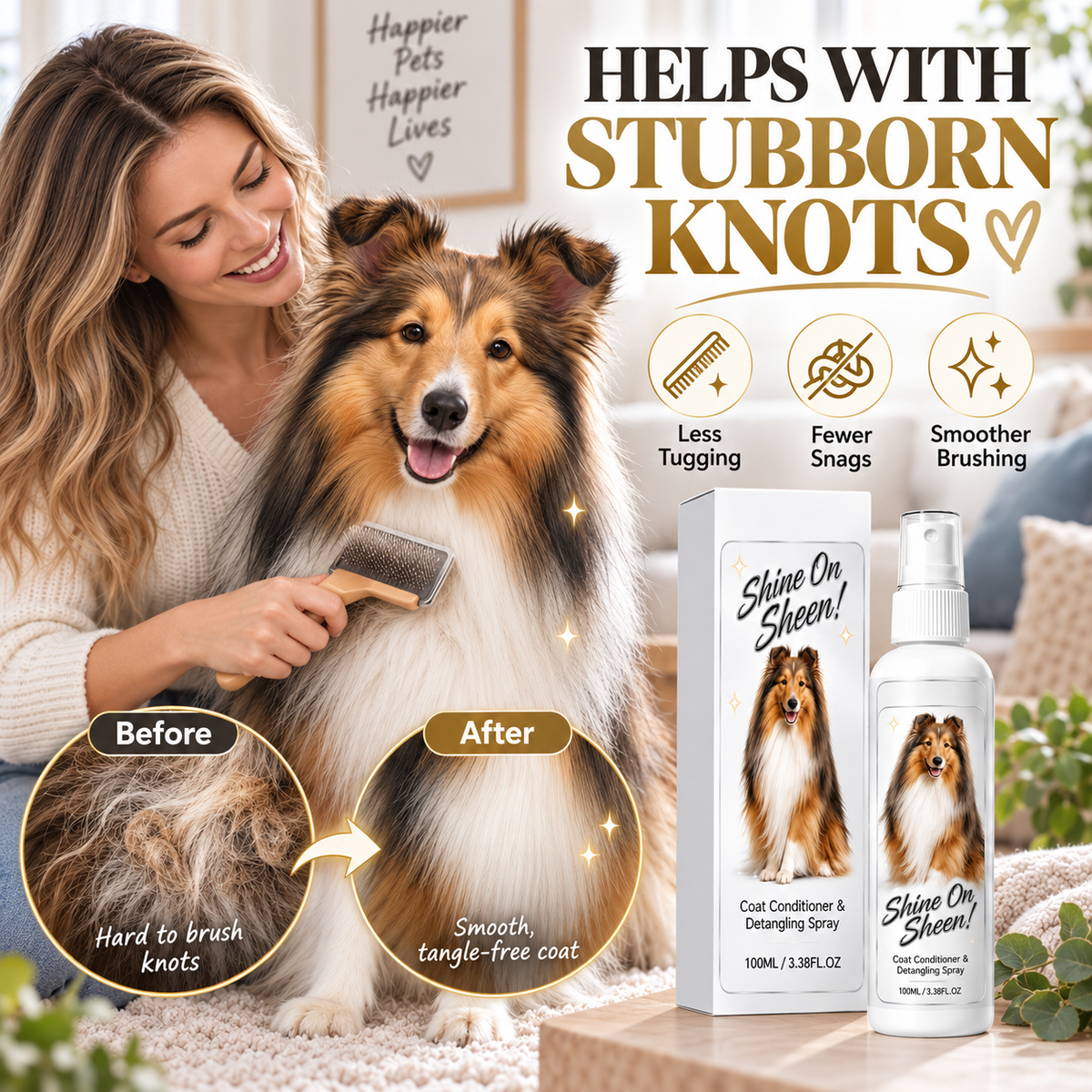 Pet Coat Detangling and Conditioning Spray – product image