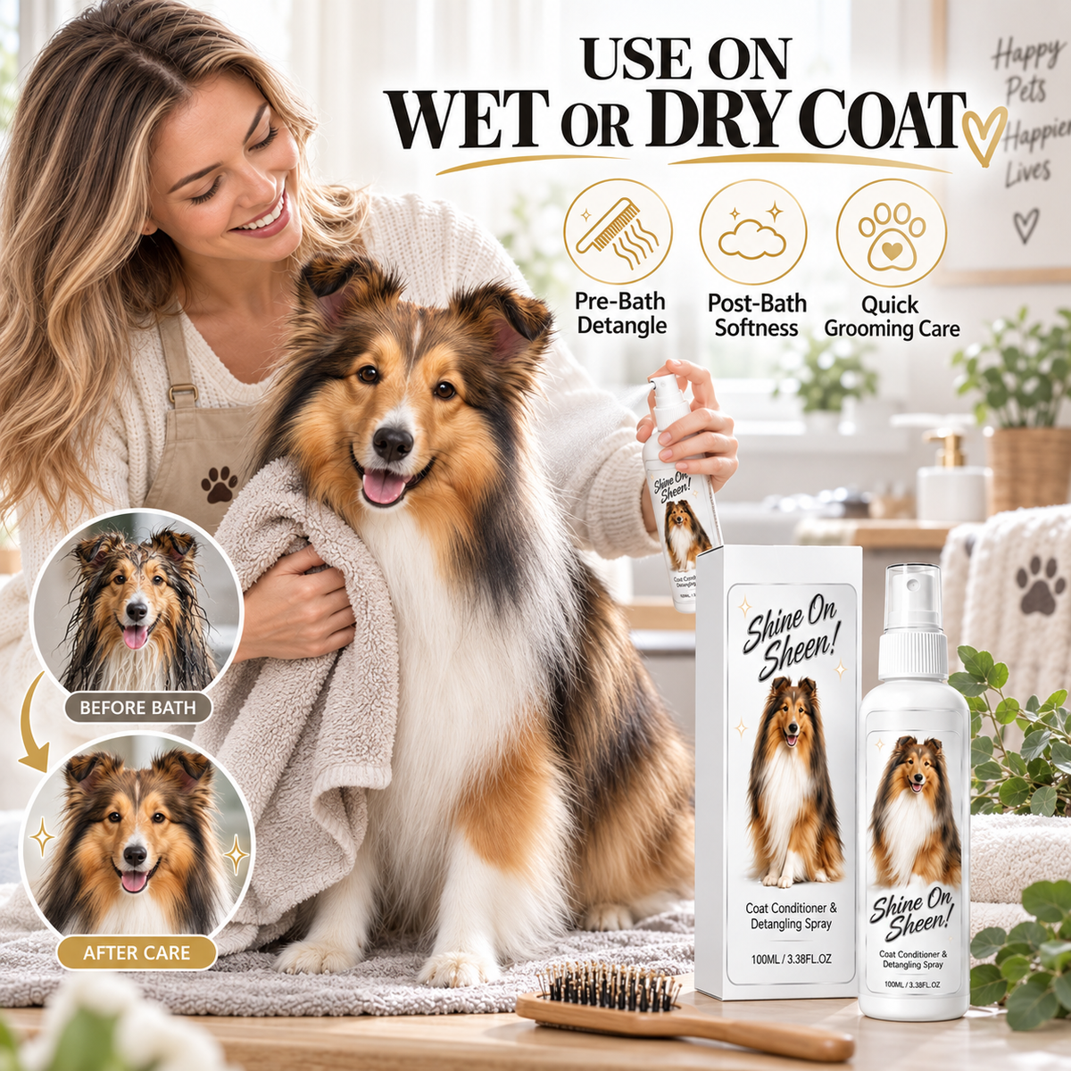 Pet Coat Detangling and Conditioning Spray – product image