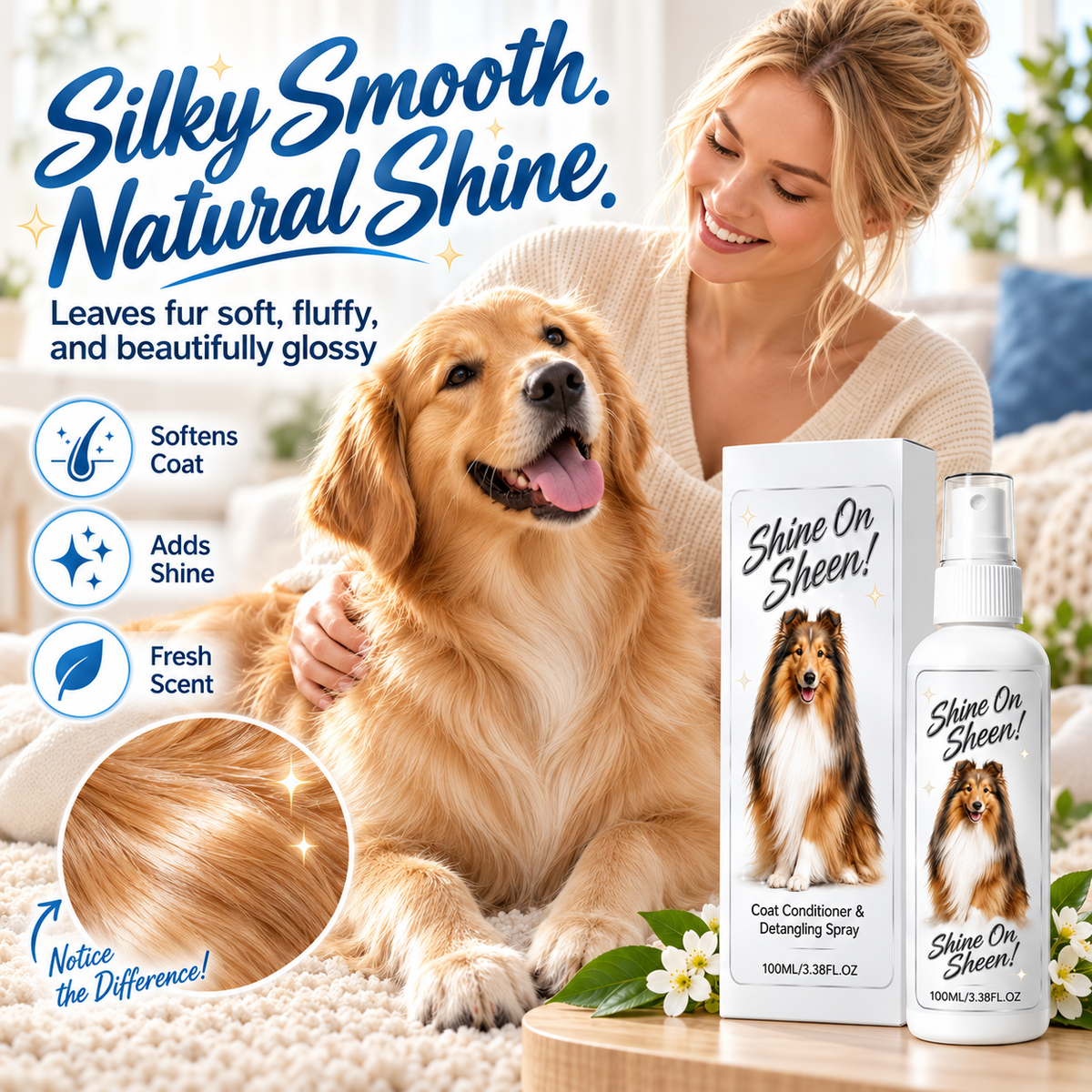 Pet Coat Detangling and Conditioning Spray – product image