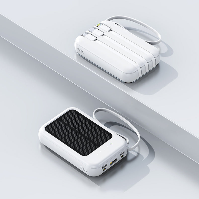 Compact Solar Power Bank with Built-In Cables – product image