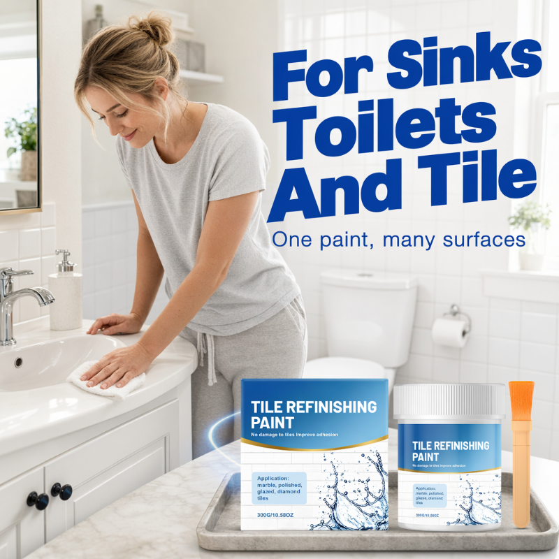 White Tile Refinishing Paint with Brush – product image