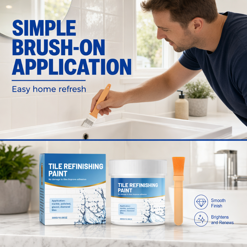 White Tile Refinishing Paint with Brush – product image