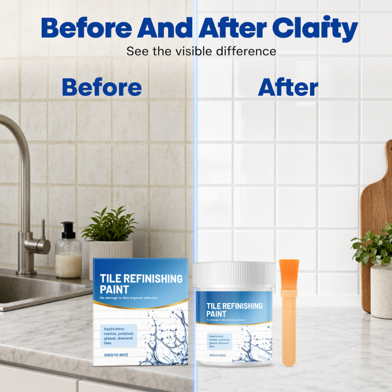 White Tile Refinishing Paint with Brush – product image
