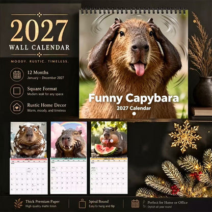 🦫 Funny Capybara Wall Calendar for 2027