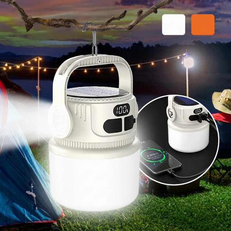 Rechargeable Solar Camping Light with Display – product image