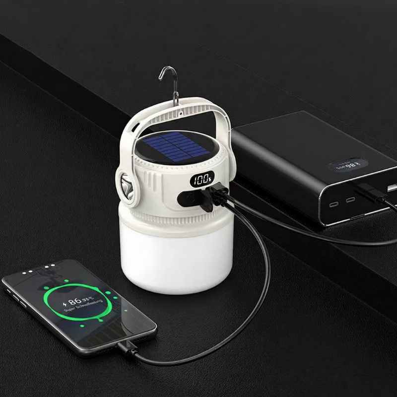 Rechargeable Solar Camping Light with Display – product image