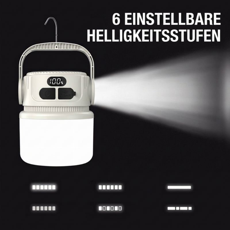 Rechargeable Solar Camping Light with Display – product image