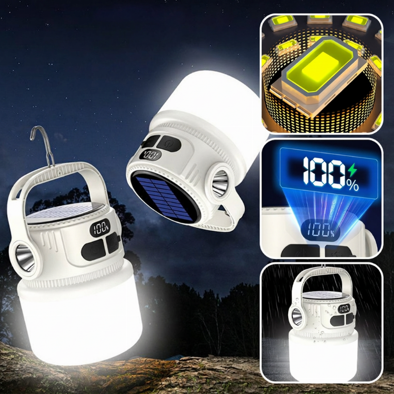 Rechargeable Solar Camping Light with Display – product image