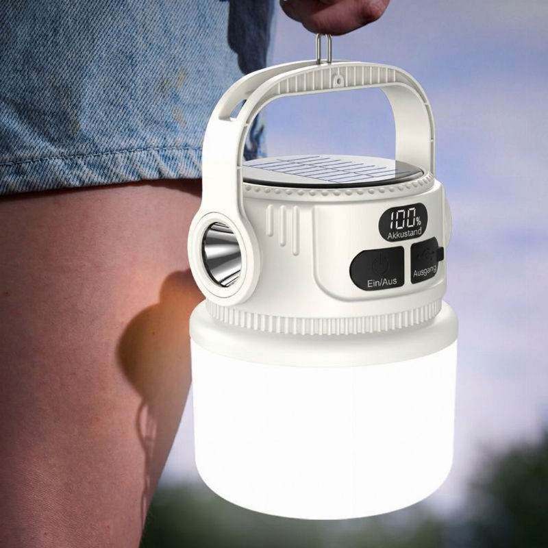 Rechargeable Solar Camping Light with Display – product image