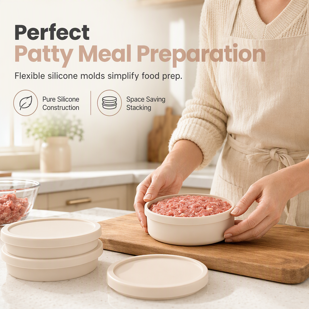 Silicone Meat Portioning Containers with Lids – product image
