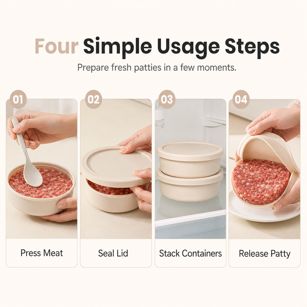 Silicone Meat Portioning Containers with Lids – product image