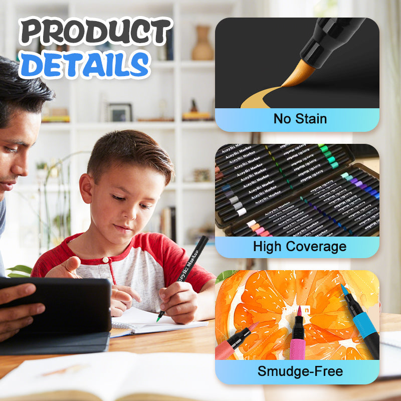Dual-Tip Acrylic Paint Markers – product image