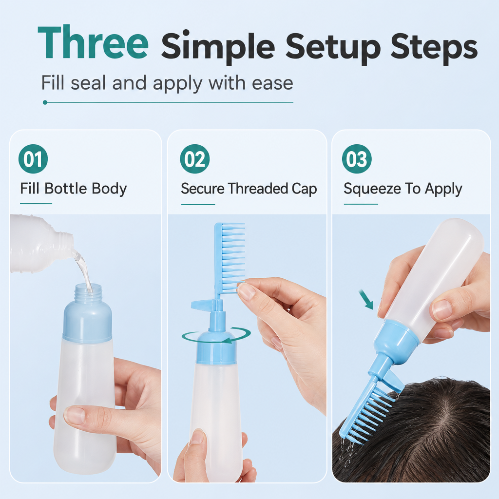 Hair Color Applicator Bottle with Comb – product image