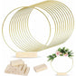 Gold-Tone Decorative Hoop with Wooden Stand – product image