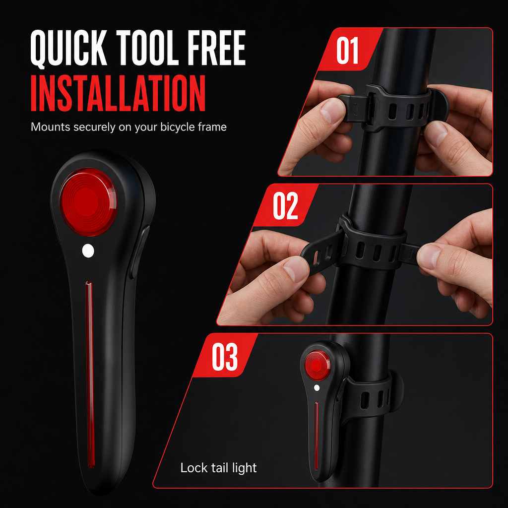 Rechargeable Bicycle Taillight with Brake Sensor – product image