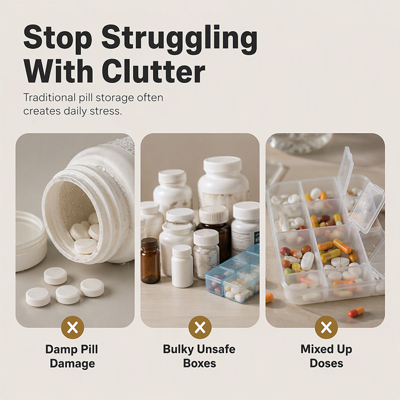 Portable Four-Compartment Pill Case – product image