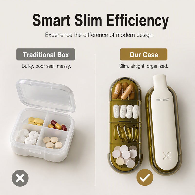 Portable Four-Compartment Pill Case – product image