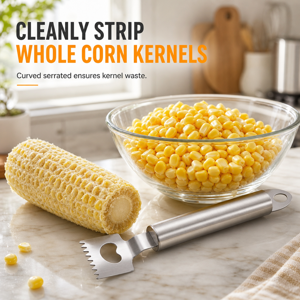 Stainless Steel Corn Stripper and Bottle Opener – product image