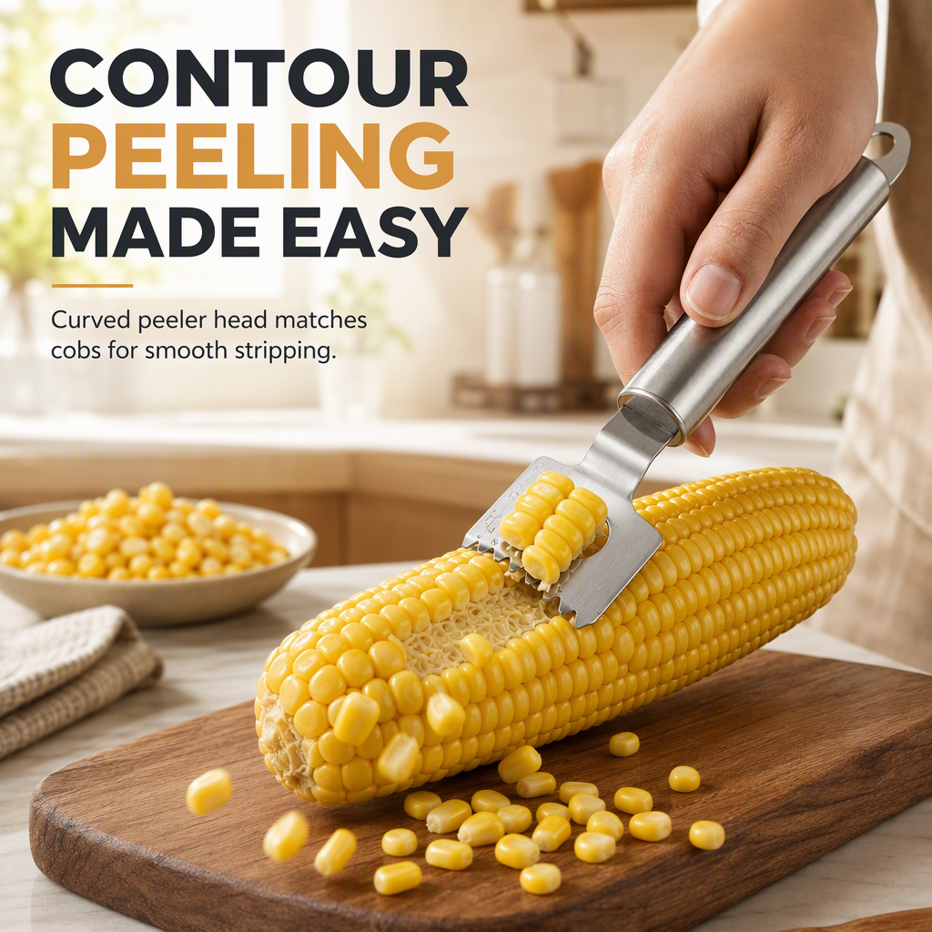 Stainless Steel Corn Stripper and Bottle Opener – product image