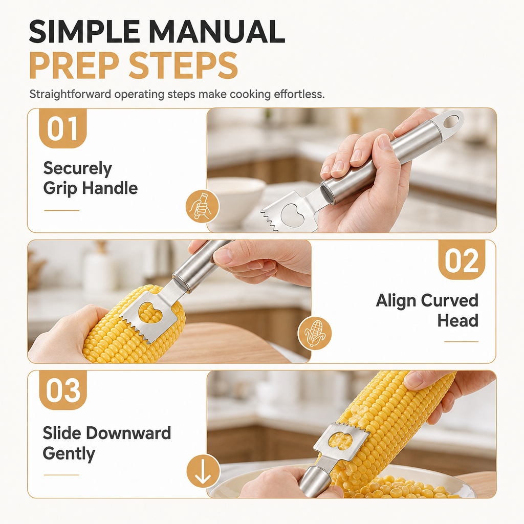 Stainless Steel Corn Stripper and Bottle Opener – product image