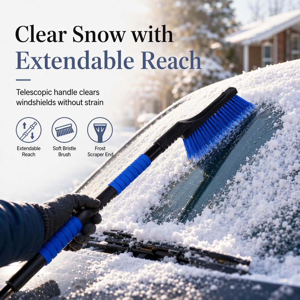 Extendable Car Snow Brush and Ice Scraper – product image
