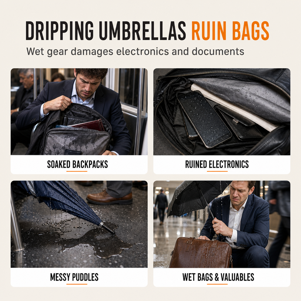 Absorbent Folding Umbrella Storage Sleeve – product image