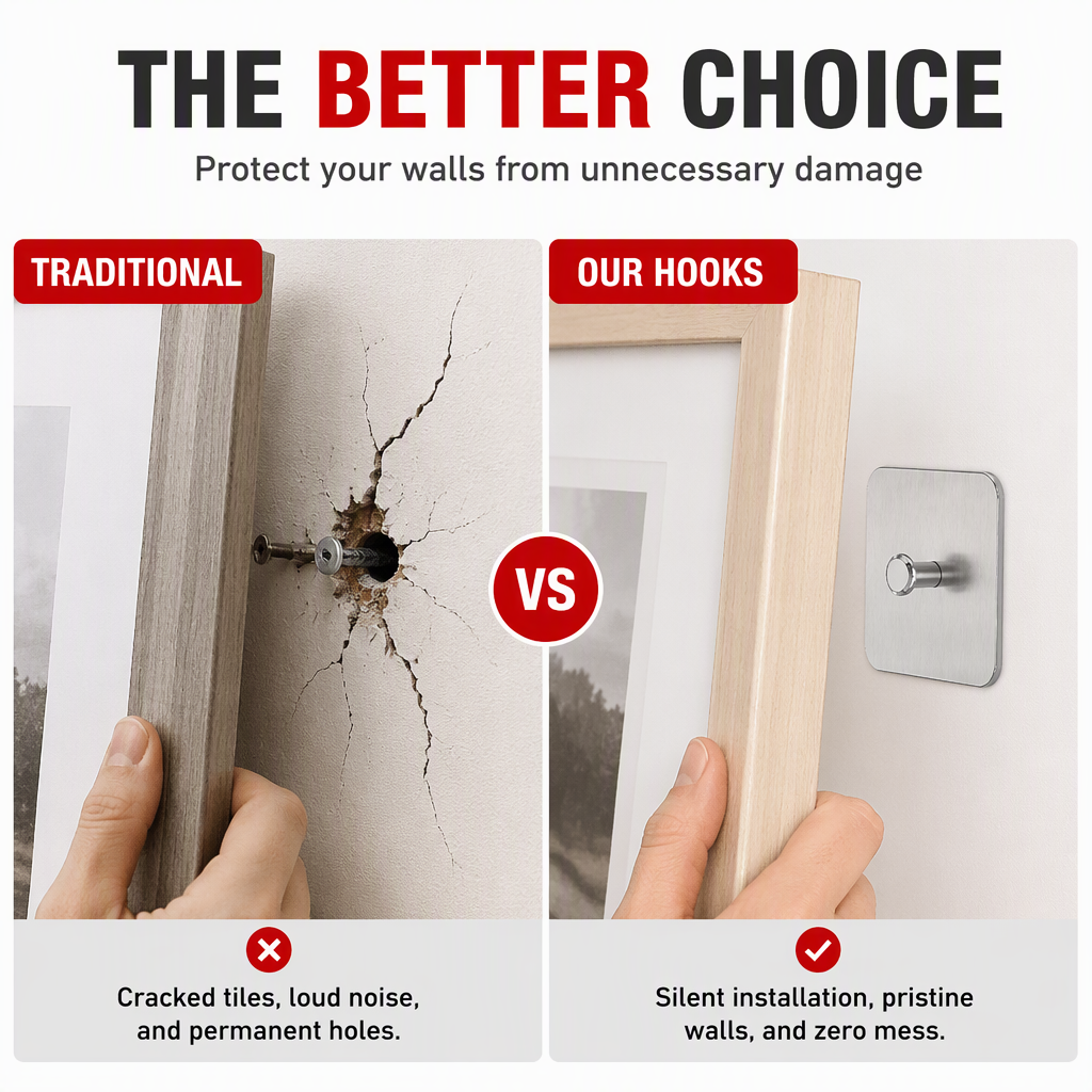 Adhesive Stainless Steel Hanging Hooks – product image