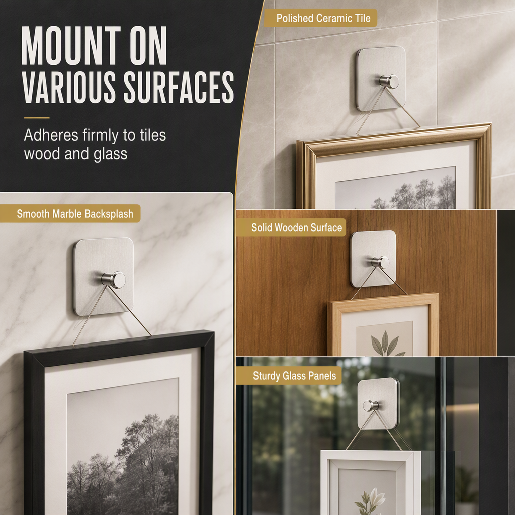 Adhesive Stainless Steel Hanging Hooks – product image