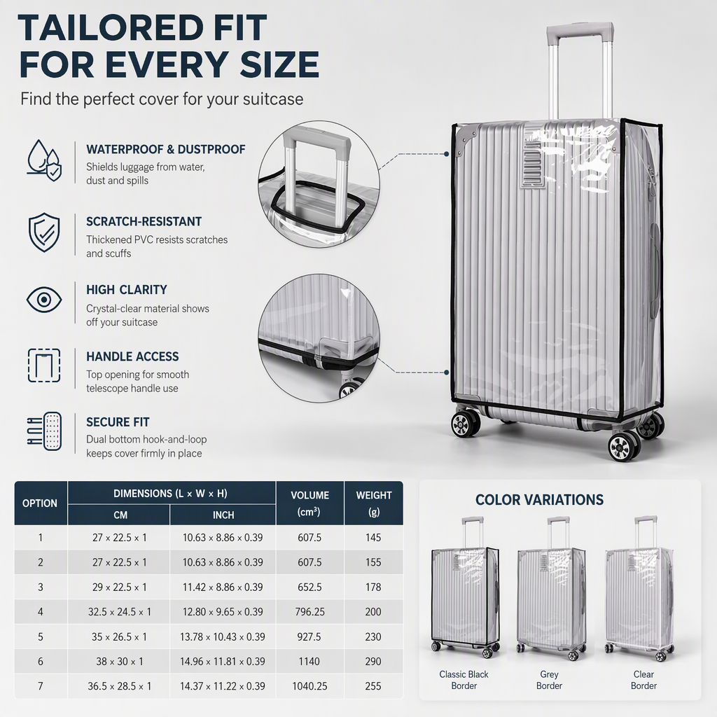 Clear Protective Luggage Cover – product image