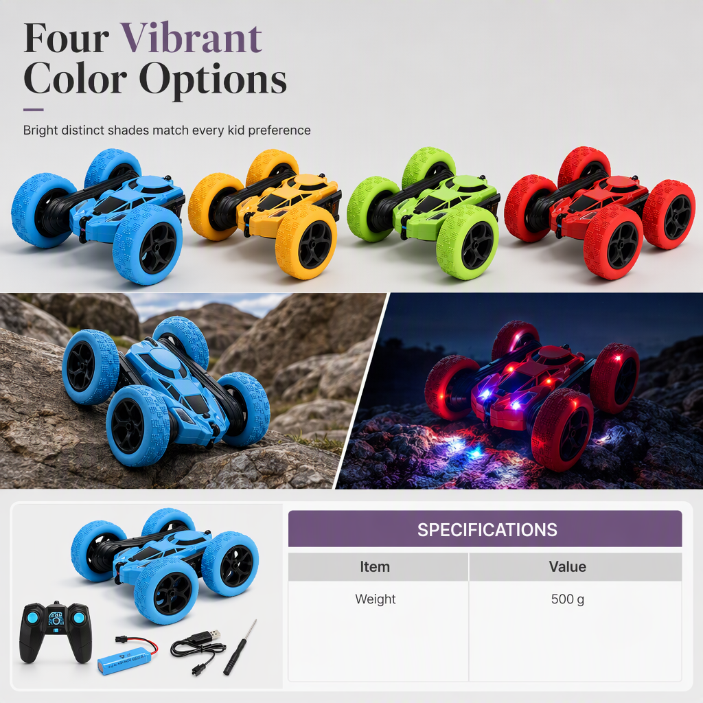 Remote-Control Double-Sided Stunt Car – product image
