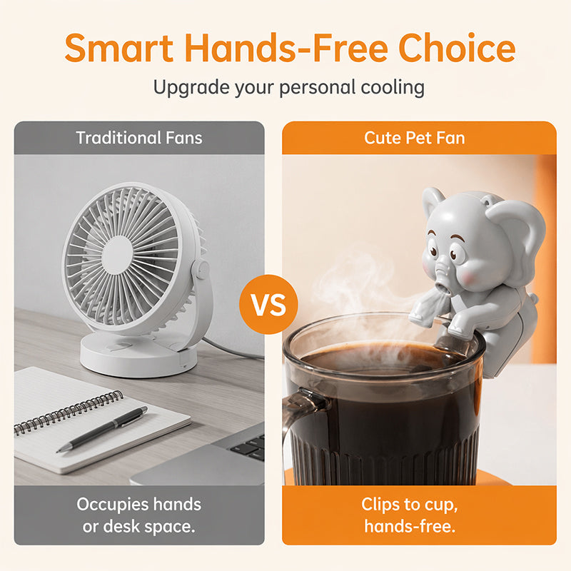 Rechargeable Mini Fan with Cup Clip – product image